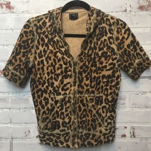 Lucky Brand Leopard Print Hooded Jacket